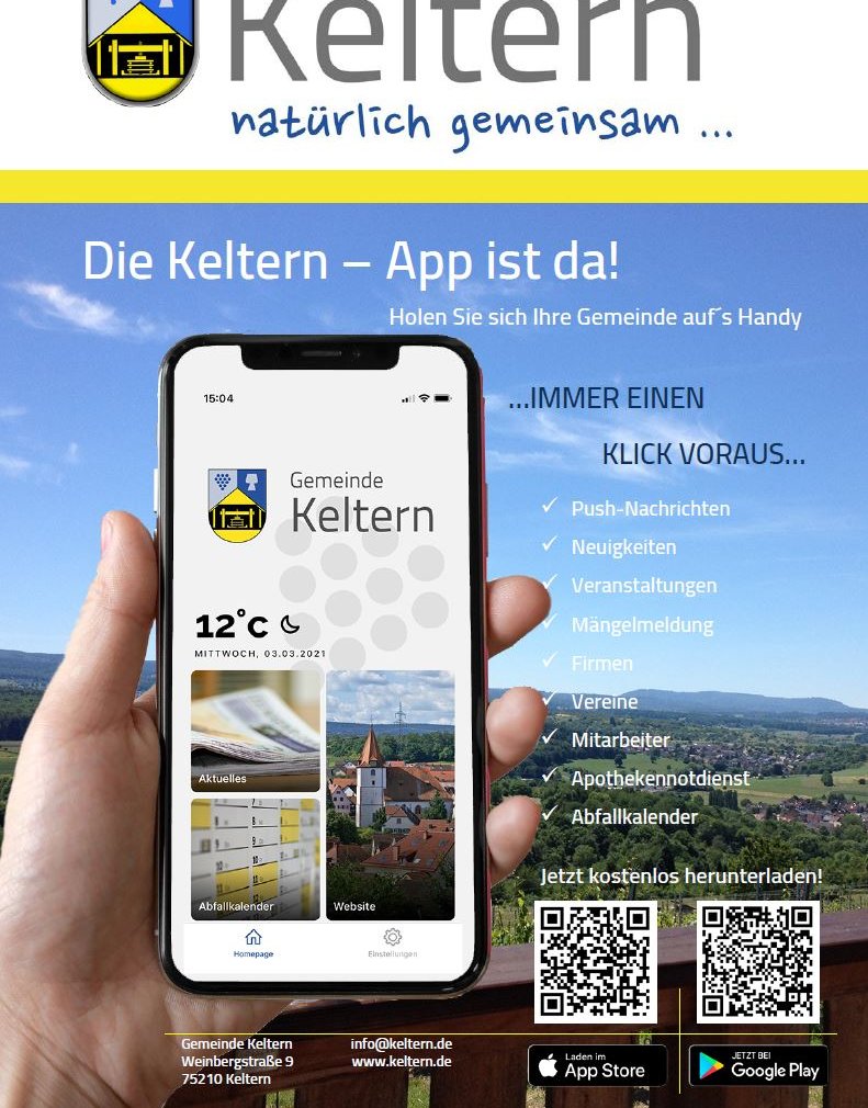 Plakat Keltern-App